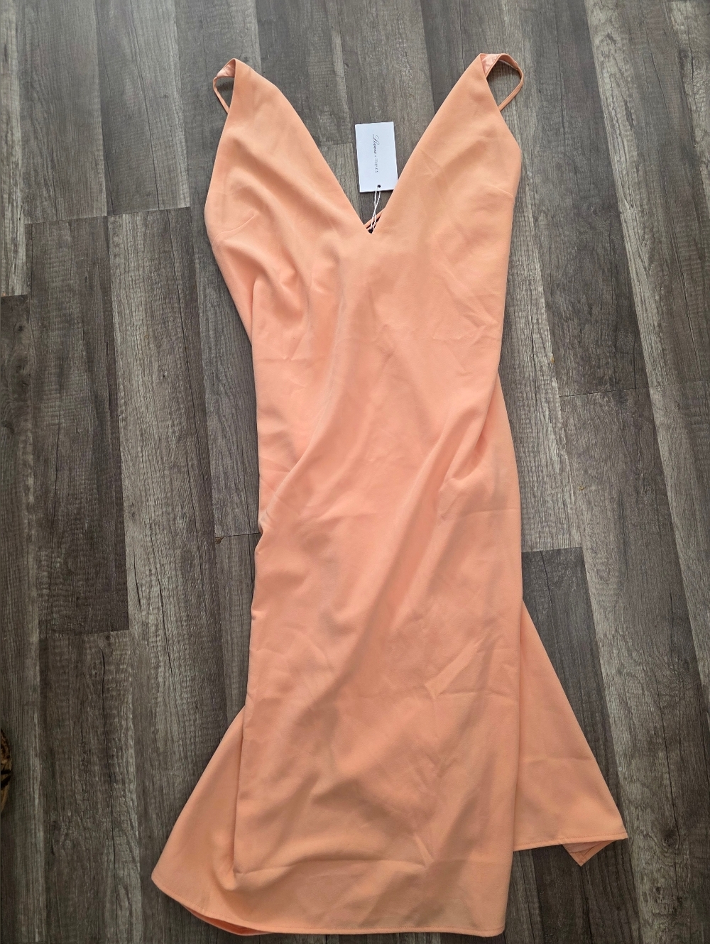 Nwt LOVERS + FRIENDS REVOLVE BOHO Sleeveless V-Neck Midi Dress Peach Wedding Y2k - Picture 5 of 15
